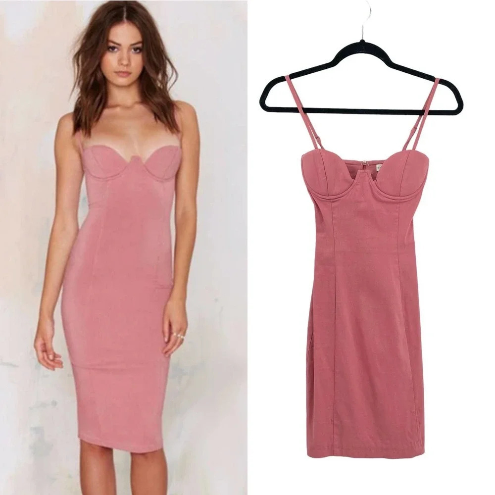 ASOS Rare London Pink Midi Cup Dress Size US 2